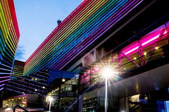 DAS Energy solar panels installed on Magenta's T-center roof DAS Energy solar panels installed on Magenta's T-center roof